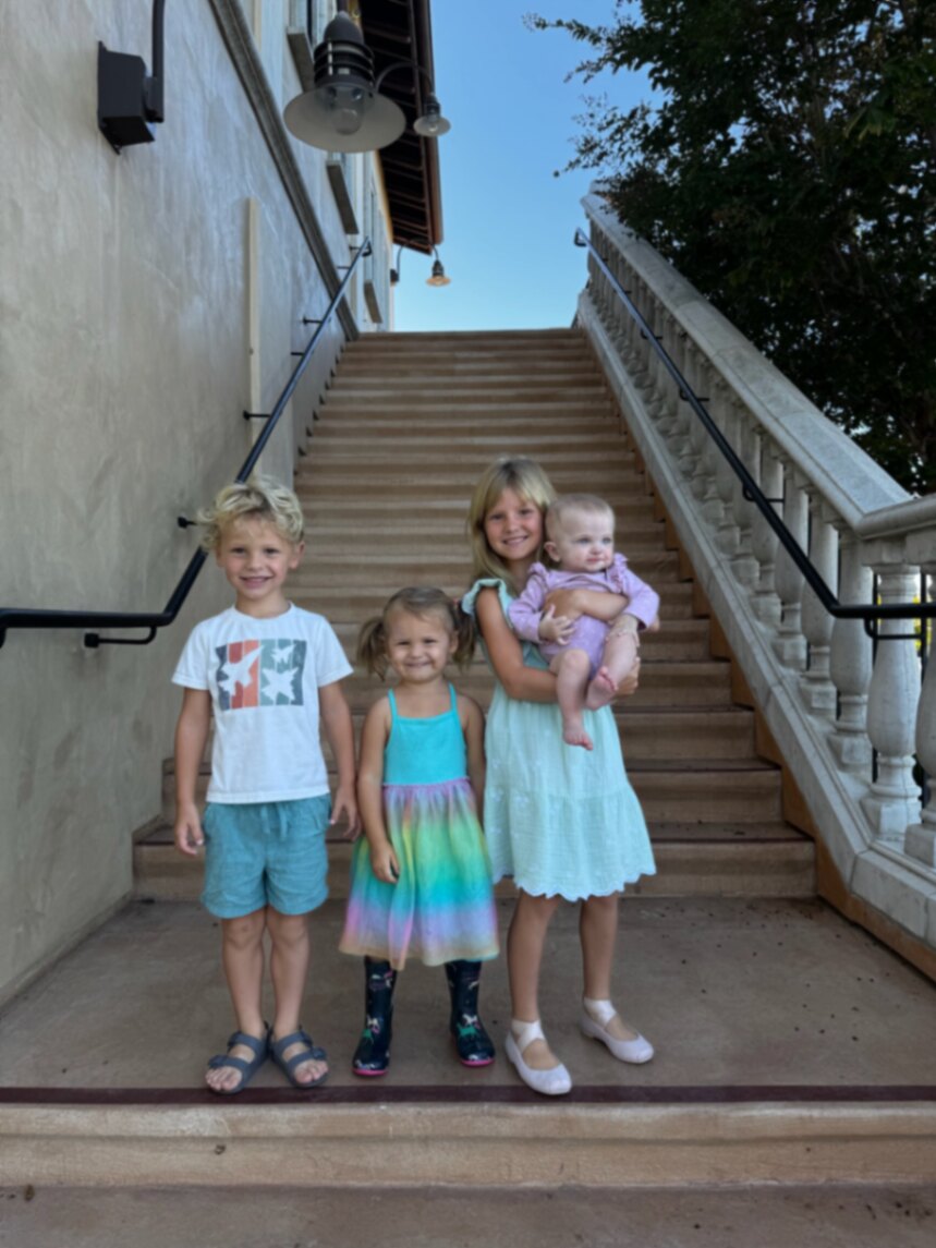 Delaney with her brother and sisters